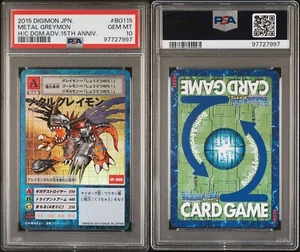 Pop1 PSA10 2015 Digimon Japanese Metal  Greymon H/C DGM.ADV 15th Aniv - Picture 1 of 1