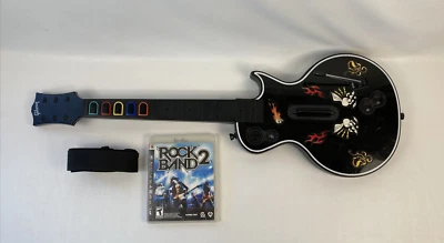 Playstation 3 PS3 Guitar Hero Wireless Gibson Les Paul NO DONGLE W/ Rock Band 2 - Image 1 of 4