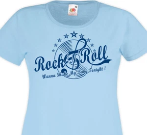 T-shirt Femme ROCK'N'ROLL 50's 60's Fifties Sixties Retro SUN record USA Vintage