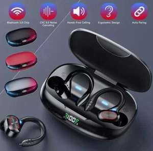 2025 New Bluetooth 5.0 Earbuds Stereo Sport Wireless Headphone Earhook Headset - Picture 1 of 22