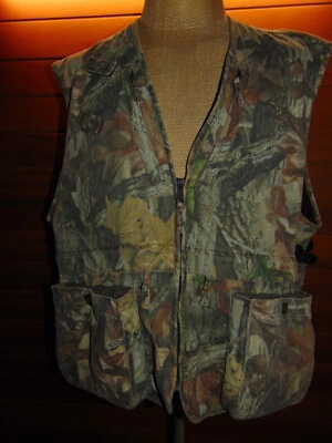 Vintage Cabelas Vest Size XL Camouflage Fleece Lined Full Zip Hunting Outdoors - Image 1 of 4