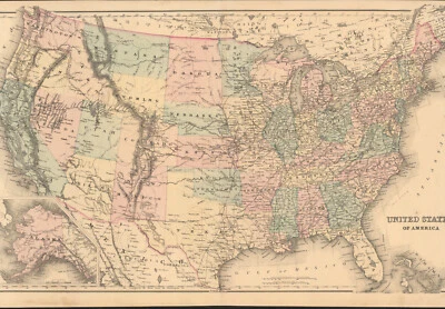 1876 United States & Territories by O.W. Gray beautiful antique map 27.5" x 17" - Image 1 of 3