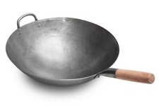 NUOVISSIMO Craft Wok pesante 16 pollici acciaio al carbonio rotondo martellato Wok 731W138