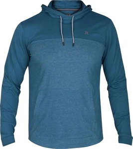 Hurley DF LAGOS HOODIE 3.0 Space Blue Nike Dri-Fit L/S Hooded Men's Shirt - Picture 1 of 1