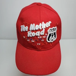 The Mother Road Route US 66 America Map Highway First Hat Cap Adjustable Red - Picture 1 of 10