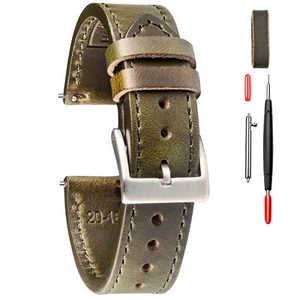 Horween Leather Watch Bands Quick Release Watch Strap for Men 18mm 20mm 22mm - Picture 1 of 42