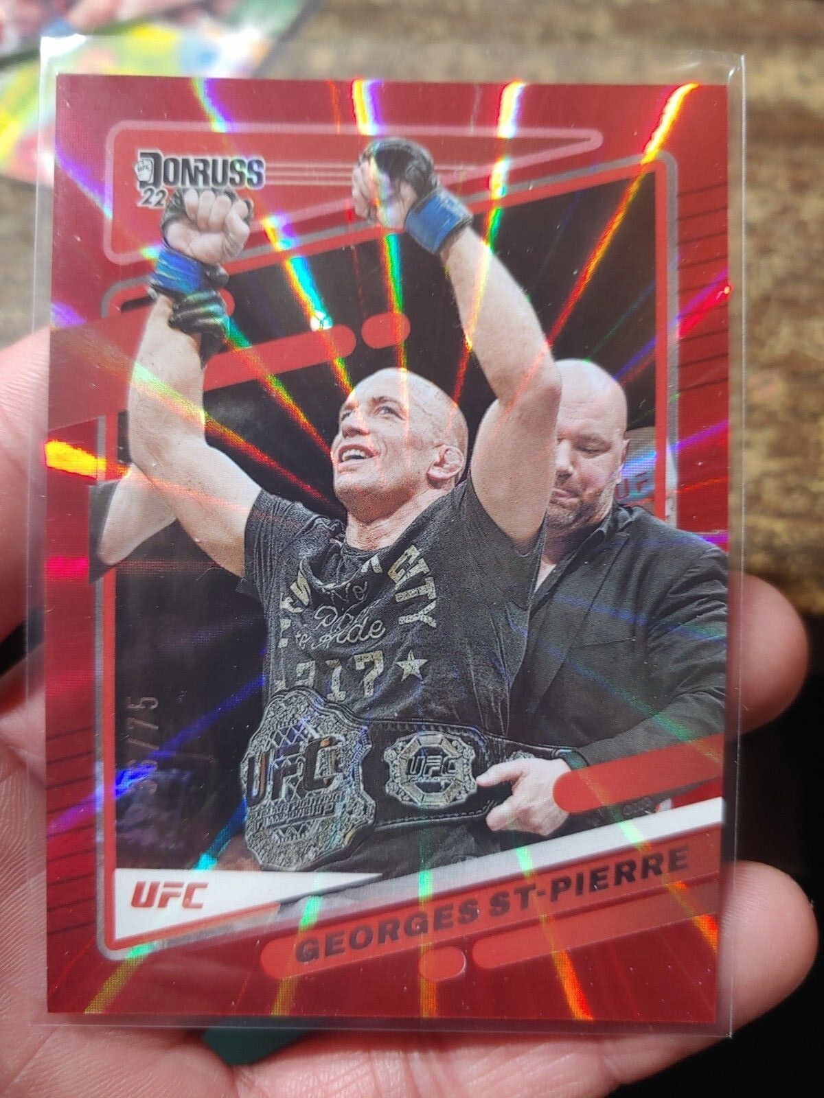 2022 Panini Donruss UFC Holo Red Laser Georges St-Pierre 36/75
