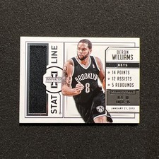 2013-14 Panini Innovation DERON WILLIAMS #8 Stat Line JERSEY- NBA NETS 066/175 B