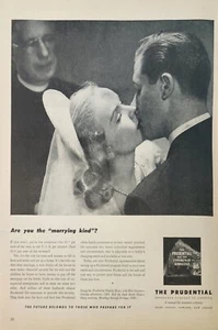 1947 The Prudential Insurance Company of America Vintage Ad Marrying Art - Bild 1 von 1