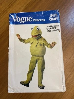 Vintage VOGUE 8476 Costume Pattern KERMIT 1982 Children S M L Henson Muppet 1982 - Image 1 of 4