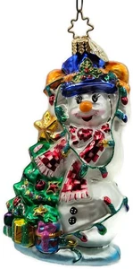 Christopher Radko Notizie aggrovigliate pupazzo di neve decorazione albero di Natale 02-0523-CB - Foto 1 di 12