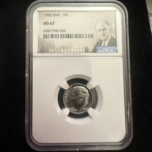 1966 SMS 10c Roosevelt Dime NGC MS67 Graded Coin Special Mint Set - Picture 1 of 8