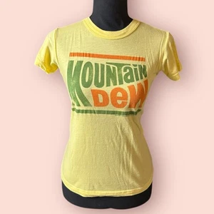 Vtg Y2K Mountain Dew Graphic Baby Tee Shirt Women Small Grunge Scene Mallcore - Picture 1 of 5
