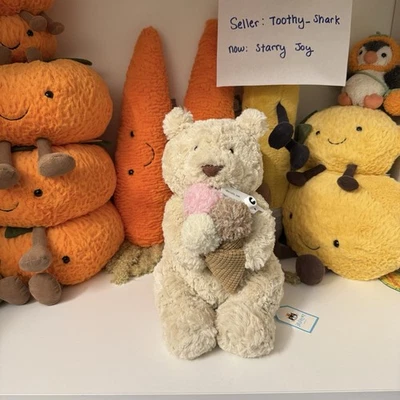 Jellycat Bartholomew Bear Ice Cream Oatus BNWT - NYC Exclusive Fao Schwarz - Image 1 of 4