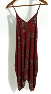 Daughters of Culture Jumpsuit One Size Red Floral Boho Wide Leg USA - Picture 1 of 5