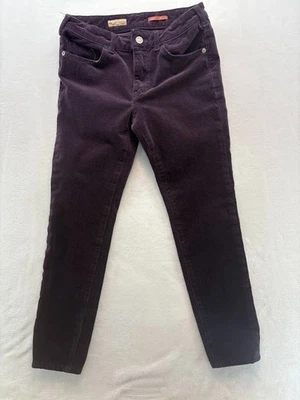 Women's Anthropologie Pilcro Dark Purple Corduroy Skinny Leg Pants Size 26 - Image 1 of 4