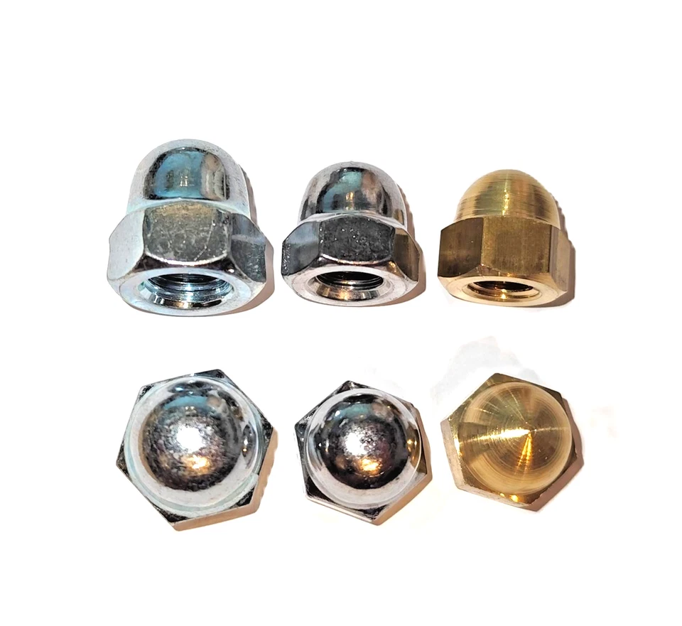 Hutmuttern M3-M14 Messing Edelstahl Stahl verz. Verschraubung Gewinde Sechskant - Bild 1 von 1
