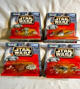 VINTAGE NEW STAR WARS MICRO MACHINES -4 SETS OF 3 SPACESHIPS/VEHICLES EACH - Picture 1 of 4
