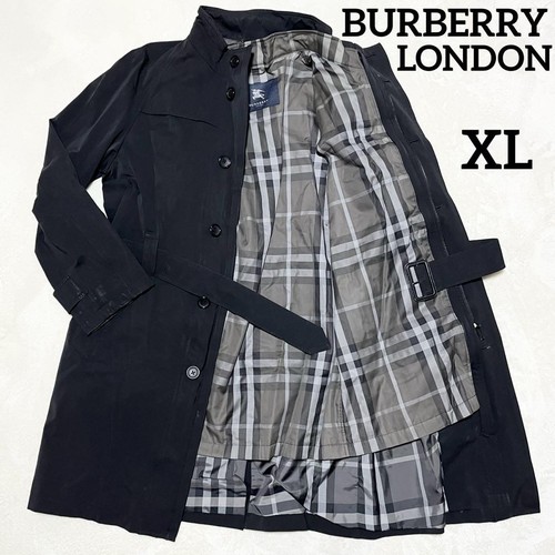 Burberry London trench coat taglia LL Nova check nero lungo