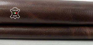 BROWN WAXY ROUGH ANTIQUED VINTAGE LOOK Goatskin Leather hides 5sqf 1.2mm #C5848 - Picture 1 of 7