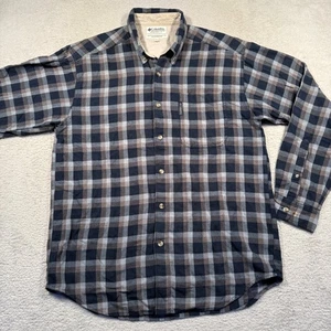 Y2K Columbia Flanellhemd Knopfleiste kariert Langarm Outdoor Freizeit Herren M - Bild 1 von 5