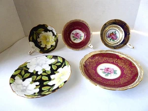 2 PARAGON DOUBLE WARRANTED FOOTED CUP & SAUCERS GARDENIA ~CABBAGE ROSE ~ 1 CUP - Picture 1 of 16