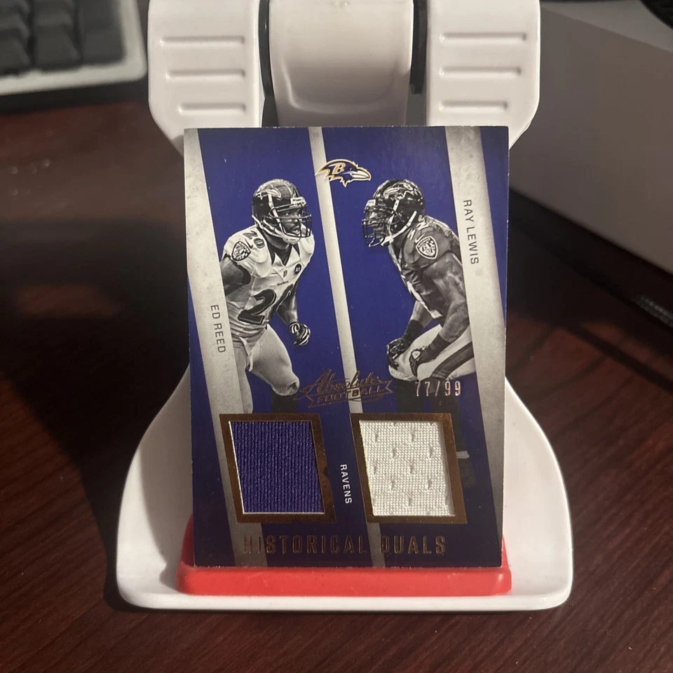 2016 Panini Absolute Historic Duals Game Used #77 /99 Ray Lewis & Ed Reed  - Image 1 of 2