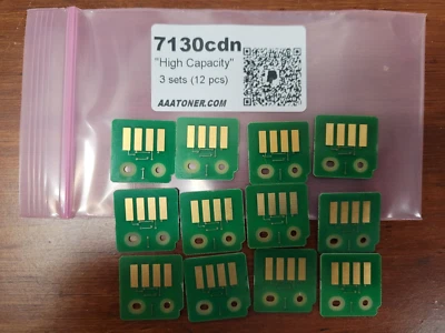 12 x Chip de tóner (BCMY) para Dell 7130cdn, 7130cdn recarga de impresora láser color Foto 1 de 2