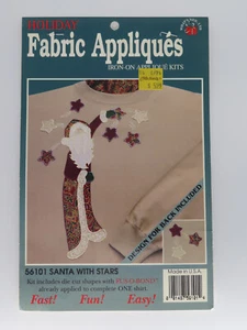 Santa With Stars 56101 Holiday Fabric Appliqués NOS - Picture 1 of 7