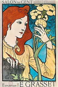 Salon Des Cent 1894 Eugene Gasset Vintage Publicidad Estampado en Lona 12x18 - Imagen 1 de 2
