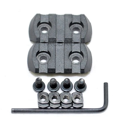 TACBRO 2PCS 3 Slots Polymer Single Rail Sections for MLOK Picatinny Weaver Mount