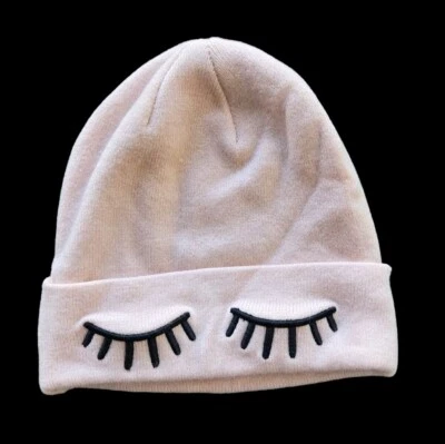 Gorro dividido feminino H&M tamanho único malha rosa acrílico neve esqui inverno - Imagem 1 de 4
