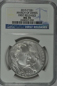 2015 P March of Dimes Uncirculated Silver Dollar NGC MS70 First Release - Picture 1 of 5