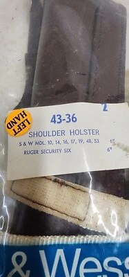 Smith & Wesson Shoulder Holster 43-36 LH  6" K FRAME, RUGER SECURITY SIX NEW NOS - Image 1 of 4