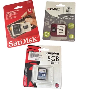 Kingston 8GB Class 4 - Karta pamięci MicroSDHC 32 GB Z Adpt & Emtec 16 GB sztuk 3 - Zdjęcie 1 z 6