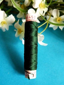 224B / Beautiful Coil Pure Wire Silk Drawstring Bottle Green N° 457 - Picture 1 of 1