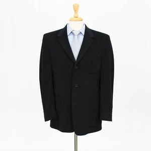 Kenneth Cole 42R Black Sport Coat Blazer Jacket Solid 3B Polyester - Picture 1 of 11
