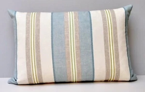 Jane Churchill Designer Cushion Cover Aston Stripe in 'Aqua' Blue 40cm x 60cm - Picture 1 of 9