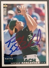 Terry Steinbach Autographed 1995 Collectors Choice Oakland A's Baseball Card 132