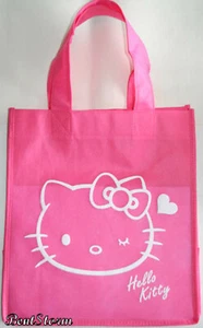 Hello Kitty Cat Face with Bow Pink Reusable ECO Shopper Tote Gift Bag Sanrio NEW - Picture 1 of 2