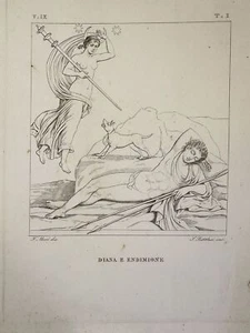 DIANA E ENDIMIONE SAVERIO PISTOLESI SU DISEGNO MORI MITOLOGIA 1840 CIRCA - Imagen 1 de 1