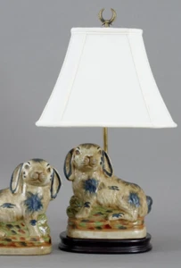 Staffordshire Reproduction Bunny Rabbit Table Lamp-22'' to 25''H - Picture 1 of 1