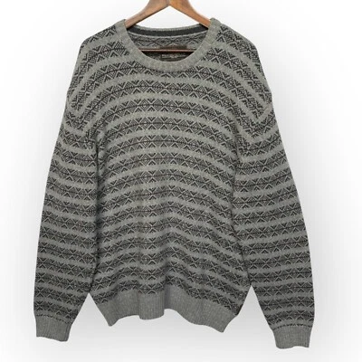 WeatherProof Pullover Sweater Men Size XL Gray Crew Neck Cotton Lambswool Nylon - Image 1 of 4