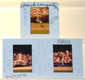 1989-98 Montreal Expos Langston-Moore-Maddux 3 Photo Negatives by J. Wallin - Imagen 1 de 1