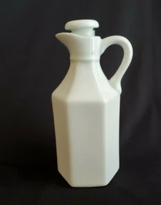 Xcell White Porcelain Creamer Oil Vinegar Syrup Pitcher Cruet with Stopper - Picture 1 of 7