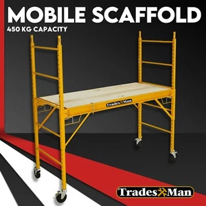 450kg Mobile Scaffold Ladder Scaffolding Platform Portable Ladder Work Safety +S - Picture 1 of 10