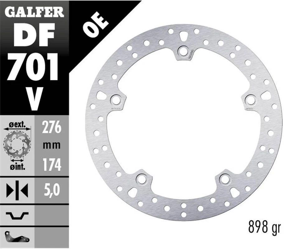 Disco de freno trasero Galfer redondo fijo 276x5mm BMW K 1200 RT 2006 Foto 1 de 1