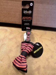 HUND reflektierendes Halloween orange/lila/schwarz gestreiftes Schleifenhalsband - Bild 1 von 4