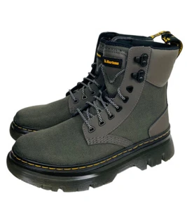 Dr Martens Mens Tarik Gun Metal Gray Lace-up Military Combat Boots Sz 7M Sz 8L - Picture 1 of 9