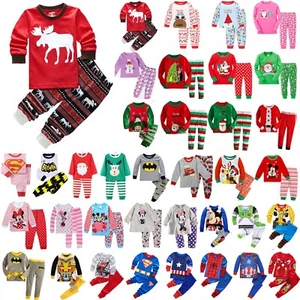 2PCS Toddlers Kids Girls Boys Cartoon Characters Pyjamas Sleepwear Outfits Set - Picture 1 of 45